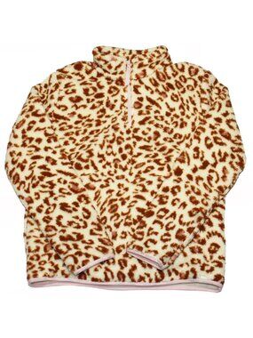 Girls Toddler Sherpa Fleece 1/4 Zip Jacket Sweater Size XXL Animal Print